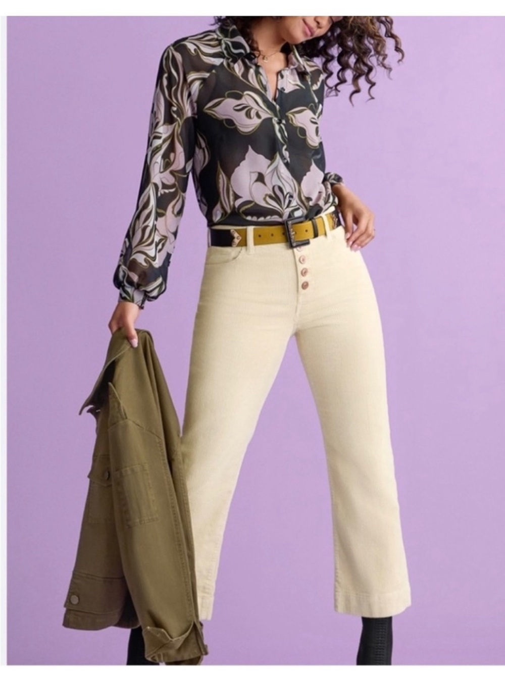 Cabi Palm Beach crop corduroy pants size 12